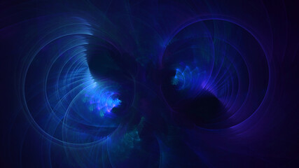 3D rendering abstract blue fractal light background