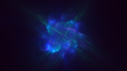 3D rendering abstract blue fractal light background