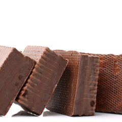 chocolate cake on white background 