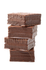 chocolate cake on white background 