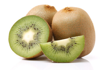 kiwi fruit on white background 