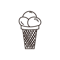 Doodle ice cream icon - Vector