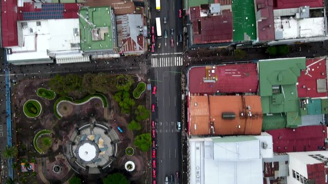 Beautiful cinematic Zenith view of the city of San Jose Costa Rica