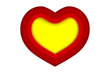 Love heart design vector on white background, Valentine's day