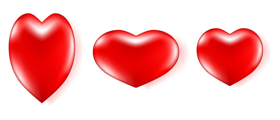 Set of love red heart design vector, Valentine's day