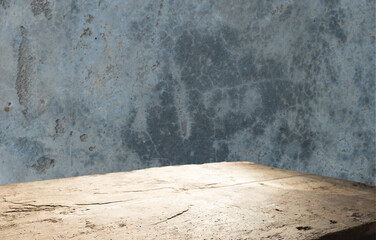 background of barrel and worn old table of wood