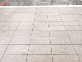 Perspective View of Brick Stone Pavement on The Ground for Street Road.