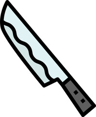 chef knife color outline icon