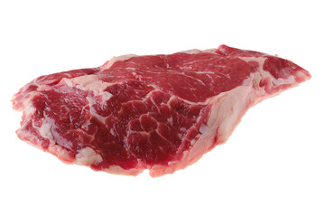 Raw ribeye steak, premium beef boneless meat isolated on white