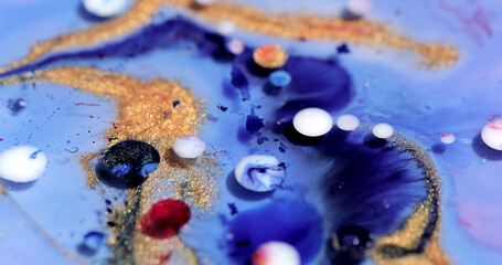 Beautiful acrylic color abstract background. Colored marble mixed ink abstraction