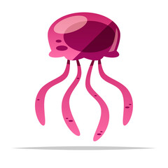 Cartoon jellyfish vector isolated illustration © FARBAI