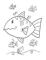 Fotobehang Leuke vis kleurboek pagina vectorillustratie kunst © Blue Foliage
