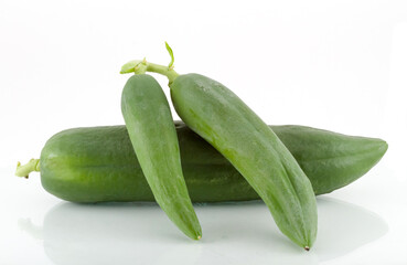 Close up view of Green Papaya on white background