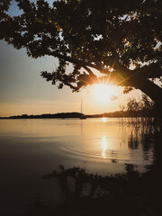 sunset on the river