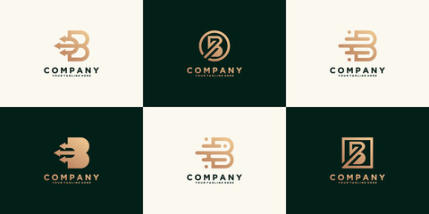 collection, initial letter b logo design template