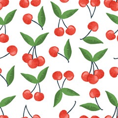 Cherry Illustration Seamless pattern design