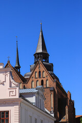 Fototapeta na wymiar View to the parish church from Guestrow, mecklenburg western pomerania, Germany