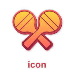 Fototapeta premium Gold Maracas icon isolated on white background. Music maracas instrument mexico. Vector