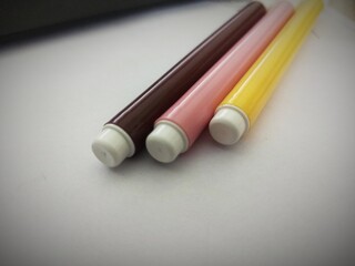 markers on a white background