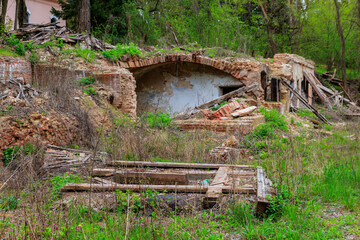 The ruins of a destroyed building