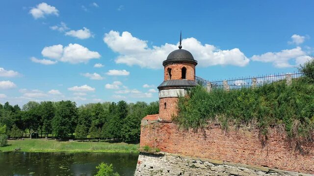 Drone video of Castle in Dubno, Ukraine
