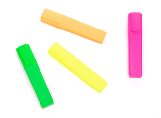Colorful highlighter markers in various colors