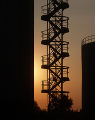 Telecommunication tower on sky background