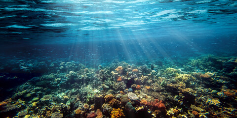 a Underwater coral reef on the red sea