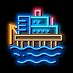 water power plant neon light sign vector. Glowing bright icon water power plant sign. transparent symbol illustration