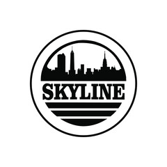 skyline city logo design inspiration circular creative idea