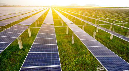 Aerial photography outdoor blue beautiful solar photovoltaic power station