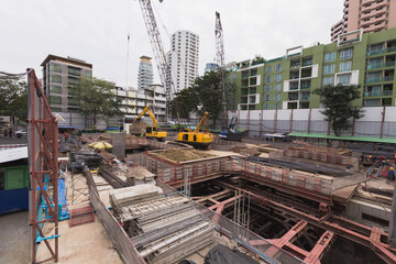 construction site with crane