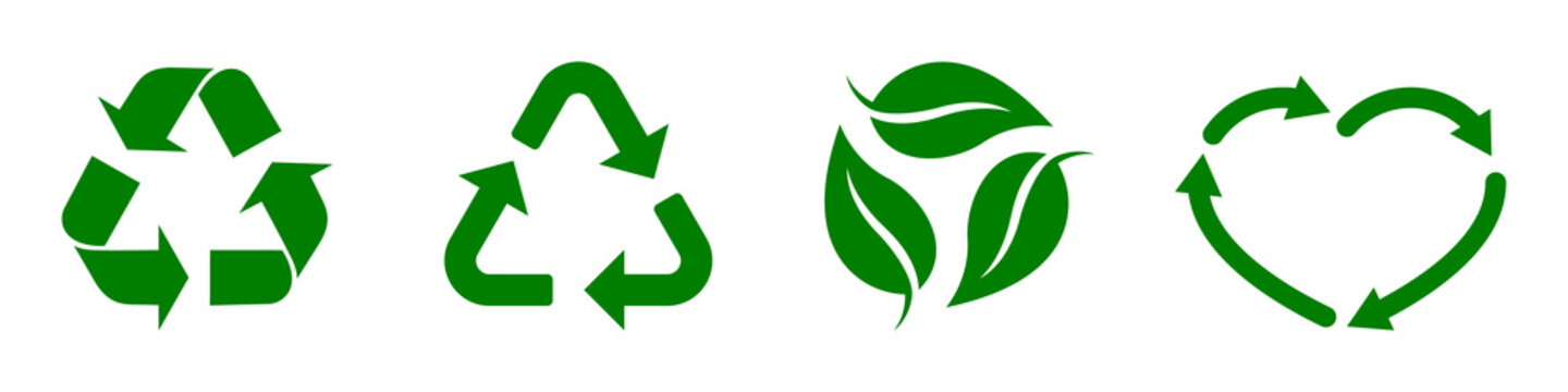 Recycling icons set, recycling arrows. A symbol of ecology, naturalness, purity. Vector set for your design. EPS 10