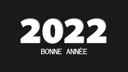 simple illustration of a happy new year 2022 white text on a black background 