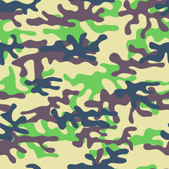 Seamless camouflage pattern with green spots. Army pattern. Vector.