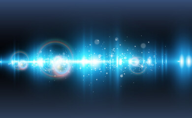 Light blue vector special effect. Glowing beautiful bright lines on a dark background.	
