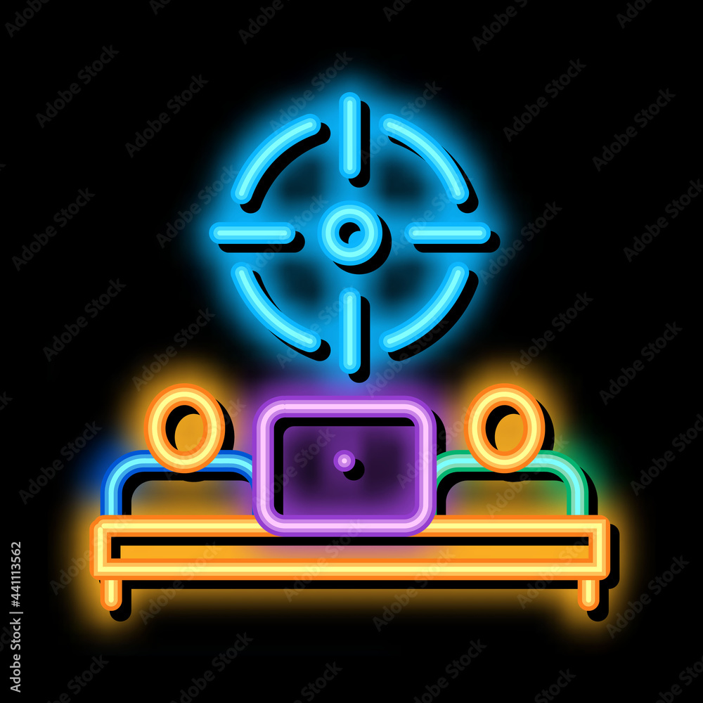 Sticker one goal for two people neon light sign vector. Glowing bright icon one goal for two people sign. transparent symbol illustration