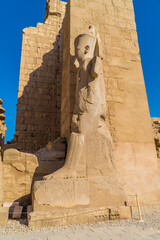 Statue inside Karnak Temple in Luxor - the largest temple in Egypt