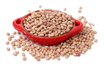 Dry beans on white background