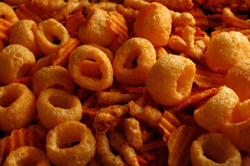 Various texture of snack