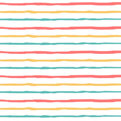 Hand drawn colorful stripes pattern. Vector illustration