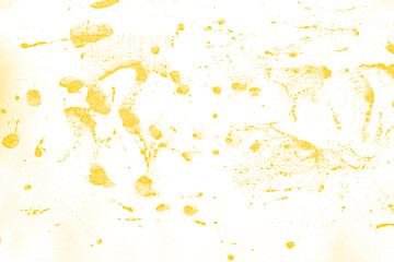 The paint is spilled and smeared on the paper surface. Light overlay pattern with dried paint texture.