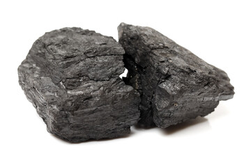 Coal on a white background