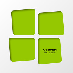 Abstract background vector banner. The original form overlapping. The flat image. Advertising Design shape. Vector label tag.