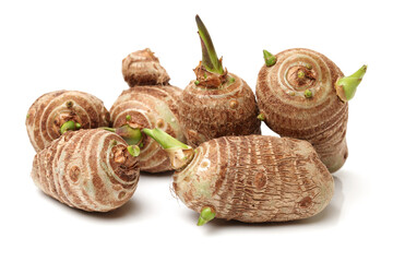 Taro on white background