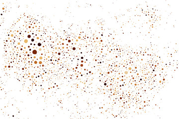 Coffee Color Grain Texture Isolated on White Background. Chocolate Shades Confetti. Brown Particles. Digitally Generated Image. Vector Illustration, EPS 10.