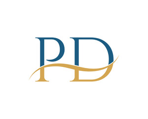 Initial letter PD, PD letter logo design