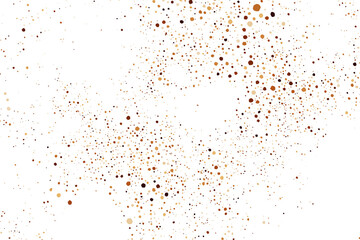 Coffee Color Grain Texture Isolated on White Background. Chocolate Shades Confetti. Brown Particles. Digitally Generated Image. Vector Illustration, EPS 10.