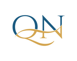 Initial letter QN, QN letter logo design