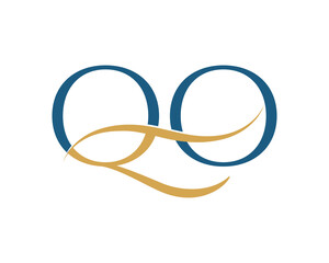 Initial letter QO, QO letter logo design